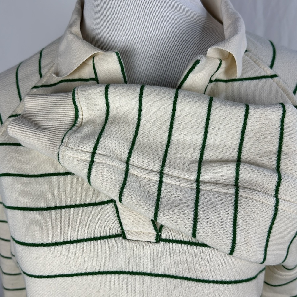 Madewell Oversize V-Neck Striped Fleece Pullover/Sweatshirt - Picture 3 of 6